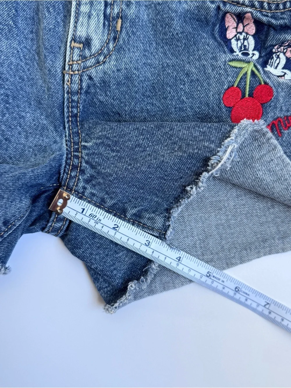 Old Navy Blue Minnie Embroidered Denim Shorts Girls Size 10
